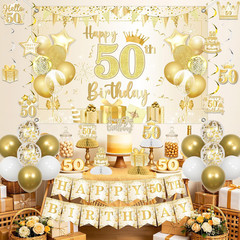50Th Birthday Decorations Cheers to 50 Years Party Supplies Kit with Champagne G