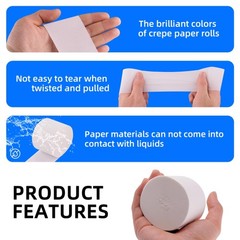 6 Rolls White Crepe Paper Streamers 738 FT Birthday Wedding Party Decor
