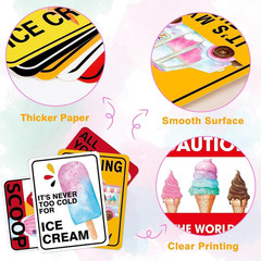 Wernnsal Ice Cream Birthday Party Decorations – 9PCS Ice Cream Sign Party Decora