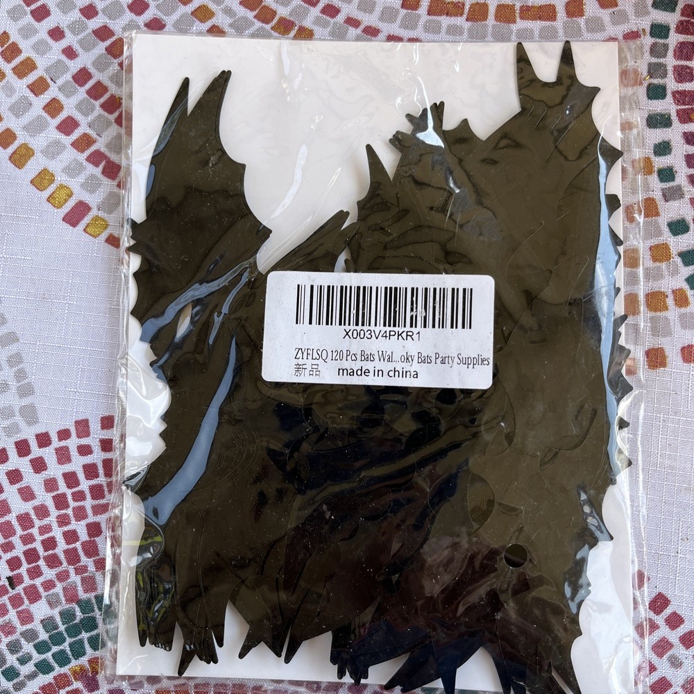 Halloween Black Bats Party Supplies 120 pieces