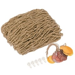 Decorative Fishing Net 40″x80″ Fish Net DECOR with Shell Light Brown