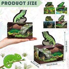 Nezyo 24 Pcs Reptile Birthday Party Supplies Snake Party Decorations Lizard F…