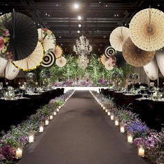 8 PCS Party Hanging Paper Fans Decoration Set Wedding Birthday Round Events