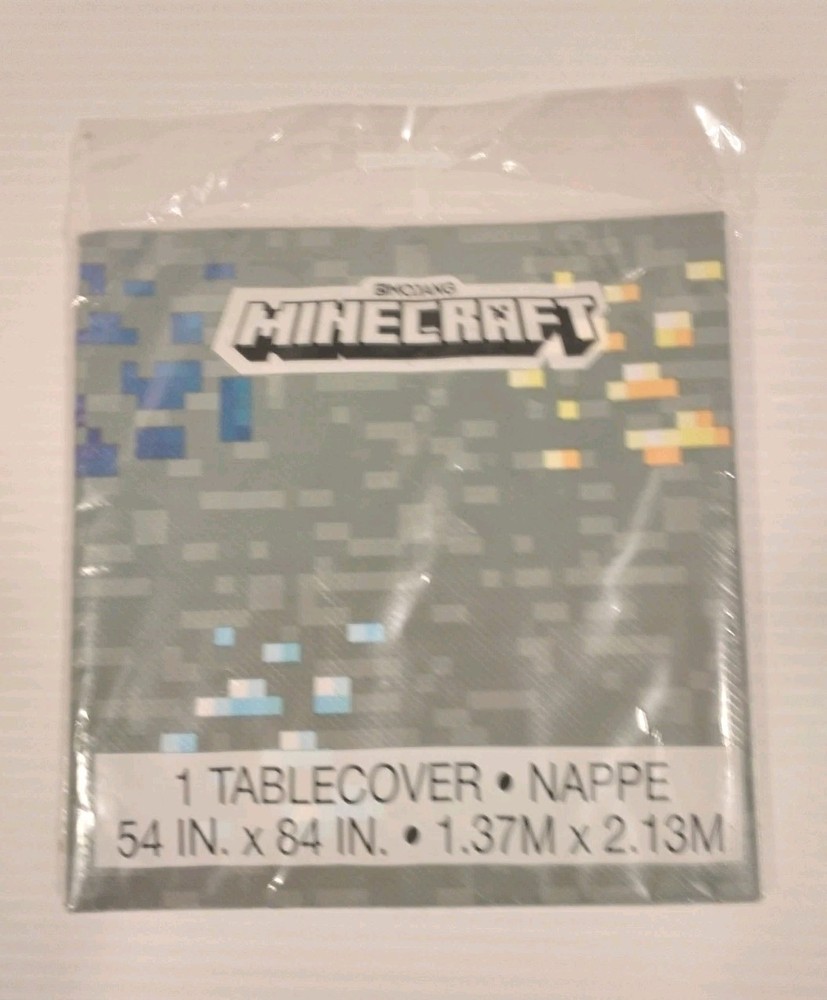 Unique Mojang Minecraft Plastic TableCover 54″ x 84″ 2018 New Sealed