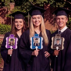 12 Pcs Sublimation Graduation Fans Blank with Handle 6.7 x 6.3 Personalized D…