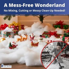 Eucatus 3 Pack Cotton-Like Snow Fluff – Safe, Reusable, and Mess-Free Decoration