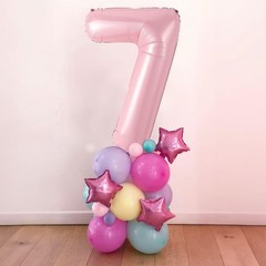 Light Pink 1 Balloon, 40 Inch Large Pastel Pink Foil Helium Number Balloons 0…