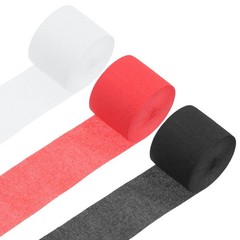 3 Rolls Crepe Paper Streamers Decor Red,White,Black
