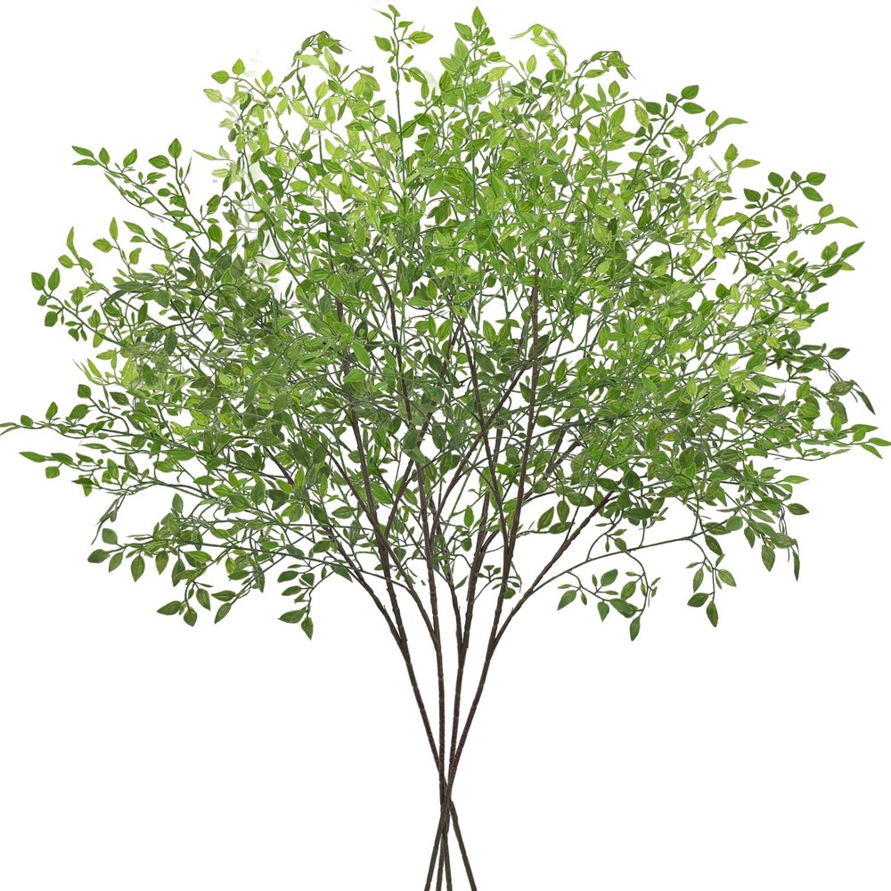 CEWOR 4pcs Artificial Plants Fake Greenery Branches for 43.3 inches, Green