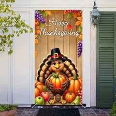 Thanksgiving Turkey Door Banner Fall Harvest Decor 35 x 71 Inch