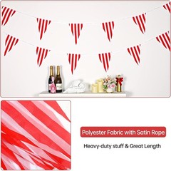 Vibrant Red & White 170ft Pennant Banner – Indoor & Outdoor Celebration Decor