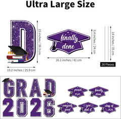 Waterproof 2026 Grad Yard Signs Plastic Graduation Yard Signs Party Outdoor Lawn