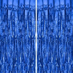 Backdrop Tinsel Curtains Foil Fringe Bluex 4