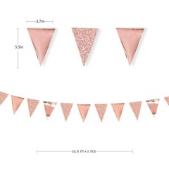 30Ft Rose Gold Party Decoration Rose Pink Triangle Pennant Banner Blush Pink …