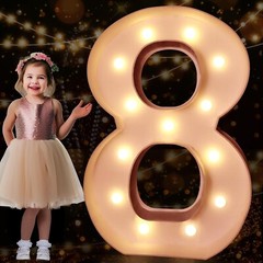 3FT White Marquee Light Up Number 8 For Parties, Celebrations