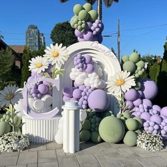 Double Stuffed Balloons Different Size 115Pcs 5/10/12/18″ Light Dusty Purple