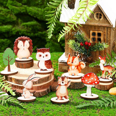 16 Pcs Woodland Animals Wood Table Centerpieces Forest Animals Cutout Shapes Cre