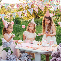 49 Ft 5 Pcs Tea Floral Party Paper Bunting Decor Outdoor Bunting Banner Outdoor