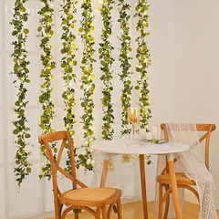 Dolicer 2 Packs 6FT Artificial Eucalyptus Garland, Faux 2 Packs, Grey Green