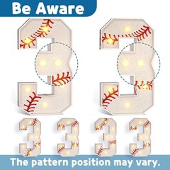 Big 3ft Baseball Marquee Number 1 with Lights – Kid’s Birthday Essential