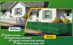 3M Artificial Green Leaf Fence Panel Faux Privacy Screen Garden Balcony Outdoor