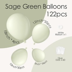 Sage Green Balloon Arch Kit 120pcs in 518 inch Sizes for Events