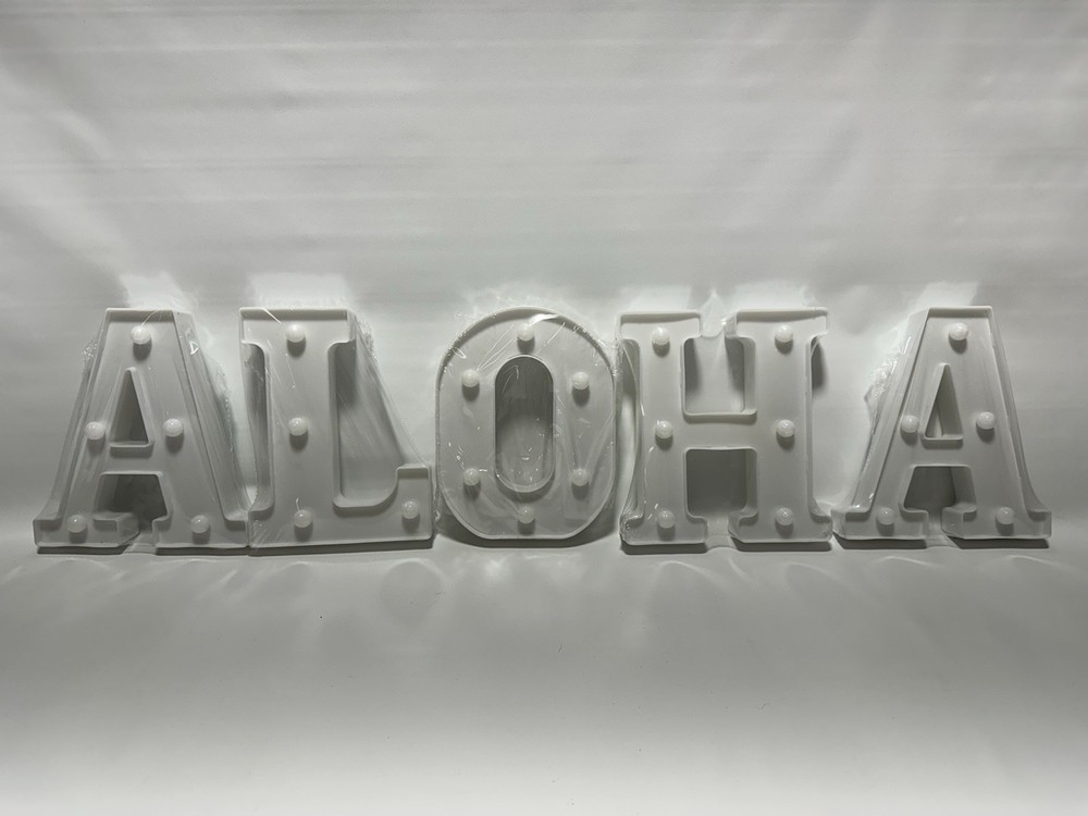Aurelema Hawaiian Christmas Luau Party Decorations Aloha LED Signs