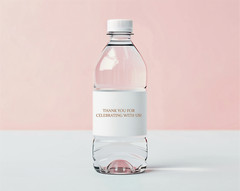 Wedding Monogram Water Bottle Stickers, Wood Slice Pine Forest Wedding Label