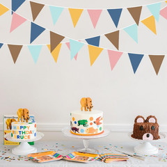 32Ft Boho Party Decorations Retro Colored Fabric Triangle Banner Flag Pennant Bu