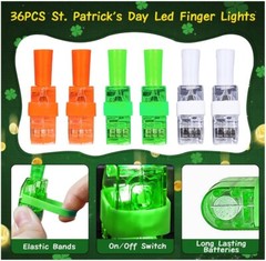 36PCS St Patricks Day Accessories LED Light Up Finger Lights