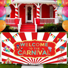 Welcome to the Carnival Banner Carnival Decorations Circus Party Supplies Backdr