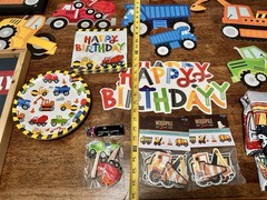 Large Bundle of Construction Theme Room Decor/Party Decorations (Framed Art, Woo