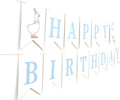 One Silly Goose Happy Birthday Banner – Blue One Silly Goose 1St Birthday Decora