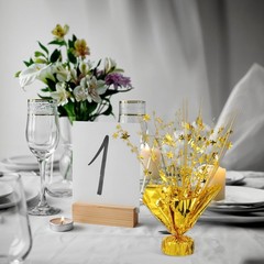 6 Pcs Gold Metallic Star Table Decorations – Foil Spray Centerpieces for Parties