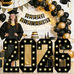 2.4FT Light up Numbers for 16Th Birthday Decorations Boys, Black Marquee Numbers