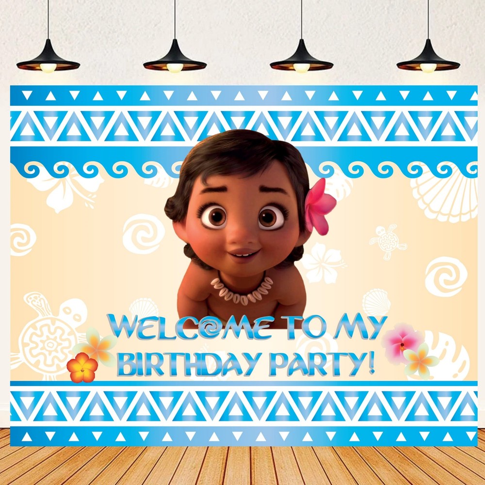 Baby Moana Backdrop Banner Birthday Party photography Background Decoraions