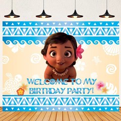 Baby Moana Backdrop Banner Birthday Party photography Background Decoraions