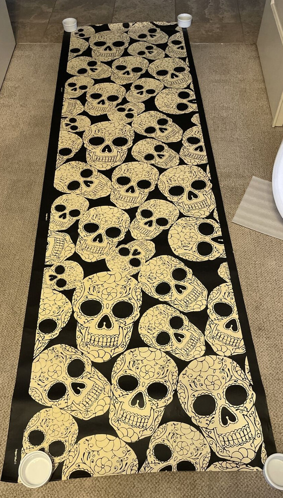 Sugar Skull Flocked Heavy Paper Banner 30″ by 102″