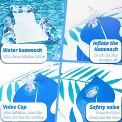2 Packs Inflatable Pool Floats Adult, 4 in 1 Floating Lounge Chairs Inflatabl…