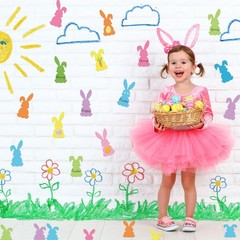 108 Pcs Small Easter Bunny Paper Cutouts Rabbit Die Cut Classroom Wall Decor