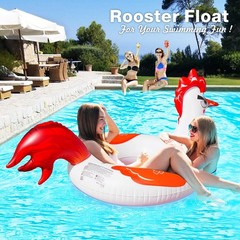 Inflatable Pool Floats with Lights, 63″ Chicken Pool Floaties with Solar Powered