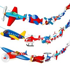 Airplane Party Banner Airplane Birthday Party Banners 3Pcs Aviation Party Cut…