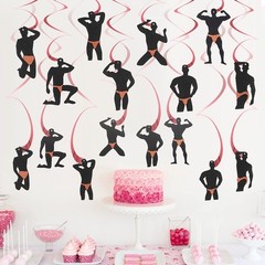30Pcs Bachelorette Party Hanging Swirls Decorations Rose Gold Male Dancer Hen…