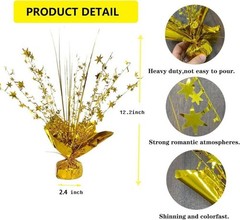 Glitter Gold Star Centerpieces 2 PCS Table Decorations for Birthday Wedding