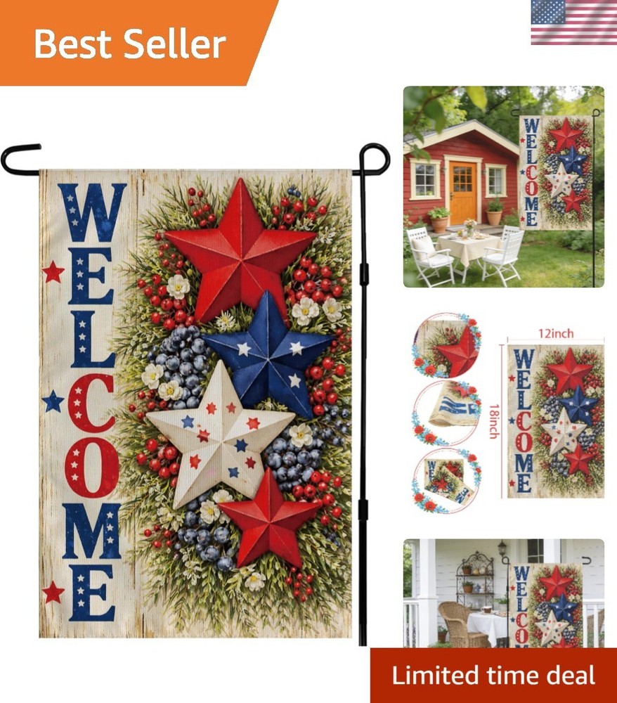 Durable 4th of July Garden Flag – Perfect for Outdoor Independence Day Display