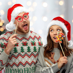 30 Piece Christmas Photo Booth Props Kit, Santa Hats Snowman Photo Backdrop for