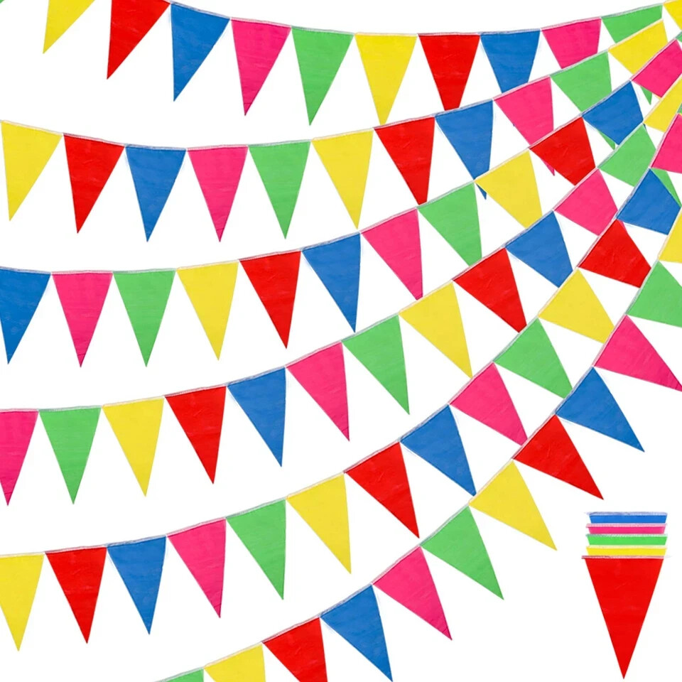 RUBFAC 1020ft 720pcs Colorful Pennant Banner Flags Multicolor Bunting String …
