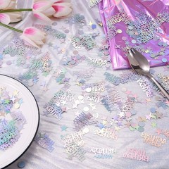 3000 PCS Iridescent Happy Birthday Confetti Metallic Foil Table Scatter