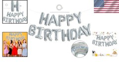 Eco-Friendly 16 Inch Silver Birthday Balloon Banner – Self-Sealing Foil Letters