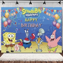SpongeBob SquarePants Birthday Party Decoration, 5×3.5ft Happy Birthday Backdrop